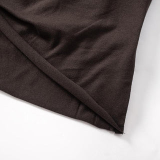 Crewneck irregular ruched solid top