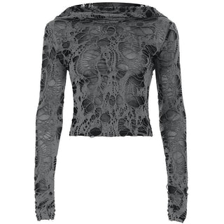 Hoodie long sleeve hollow out cut out top