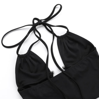 Halter ruched solid self tie crop top