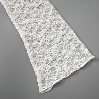 Irregular long sleeve lace see through solid top