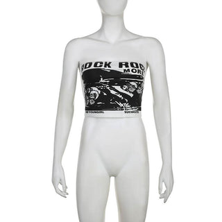 Butterfly print backless tube top