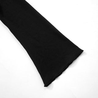 Long sleeve high neck ruched drawstring irregular top