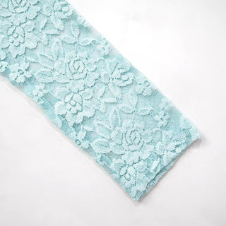 Long sleeve lace see through crop maxi skirt set