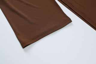 Irregular long sleeve medium rise solid pant set