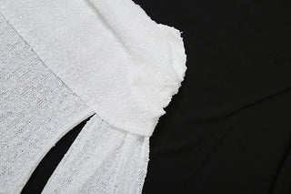 Long sleeve off shoulder knitted mini dress