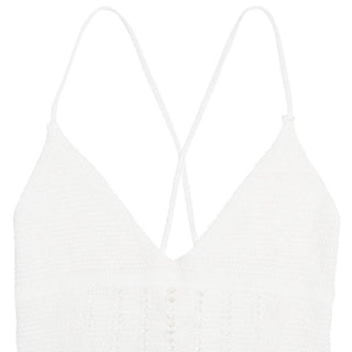 V neck knitted cross back backless cami mini skirt set