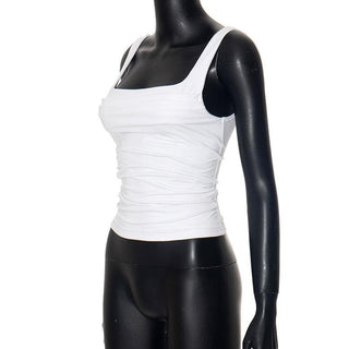 Square neck ruched backless solid top