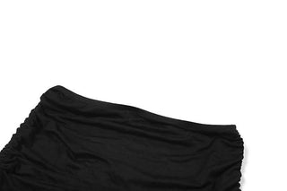 Irregular long sleeve gloves o ring glitter mini skirt set