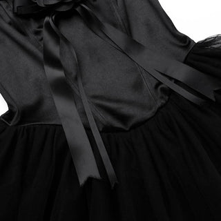 Off shoulder mesh flower applique mini dress