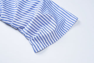 Long sleeve off shoulder striped print pant set