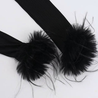 Turnover collar long sleeve fluffy button knitted top