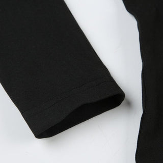 Long sleeve turnover collar bowknot embroidery top