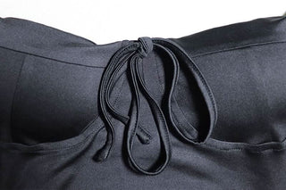 Long sleeve padded glitter bowknot mini dress