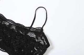 Lace see through u neck backless cami maxi skirt set