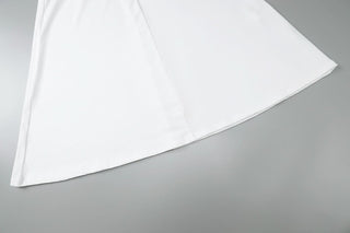 Off shoulder halter o ring hollow out metal chain cut out maxi dress