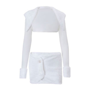 Fluffy A line button mini skirt