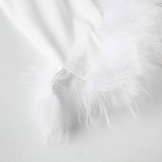 V neck fluffy cami mini dress