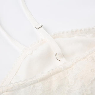 Ruched bowknot lace patchwork solid backless cami top