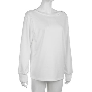 Long sleeve round neck solid top