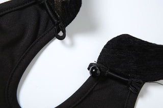 Halter print backless beaded button mini dress