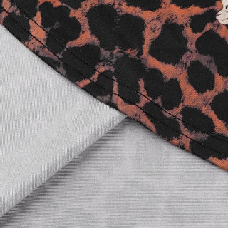 U neck leopard print irregular cami midi dress