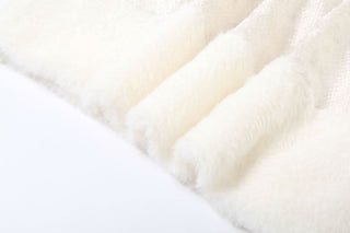 Fluffy textured solid patchwork mini skirt