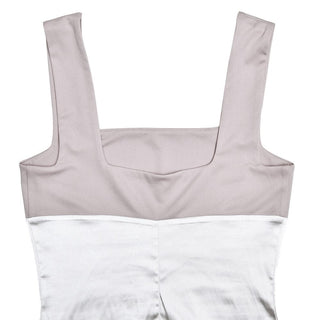 Square neck contrast ruched cami mini dress