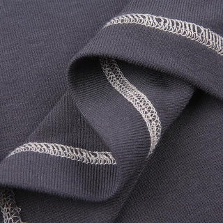 Stitch contrast long sleeve crewneck top
