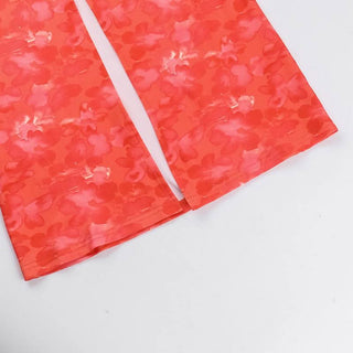 Slit u neck flower print backless cami mini dress