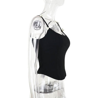 Bowknot applique u neck backless cami top