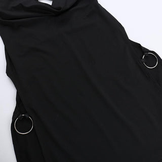 Sweetheart neck o ring hollow out ruched cami cut out mini dress