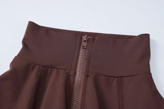 High neck long sleeve zip-up pant set