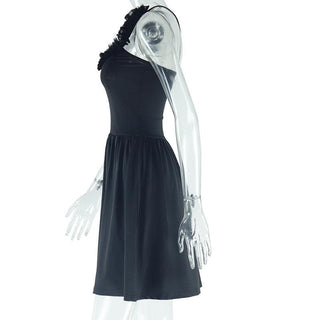 One shoulder ruffle hollow out ruched cami cut out mini dress