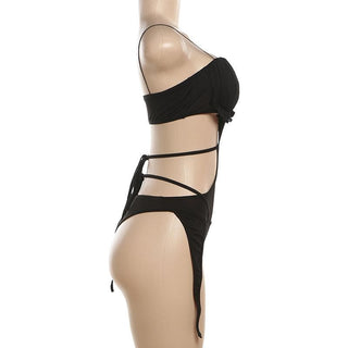 Ruffle self tie ruched cami bodysuit