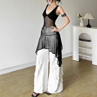 V neck mesh cami top