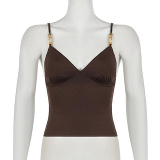 V neck backless beaded cami top