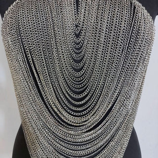 Halter o ring hollow out metal chain cut out top