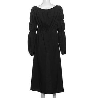 Long puff sleeve self tie crop top