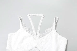 Halter v neck lace cami top