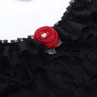 Lace irregular flower applique cami mini dress