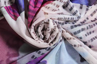 Long sleeve crewneck abstract mesh maxi skirt set