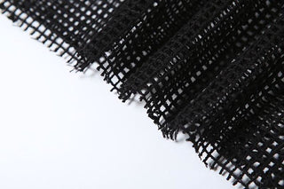 Long sleeve fishnet solid top