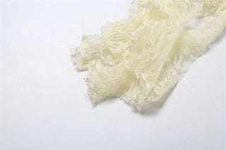 Halter mesh ruffle backless top