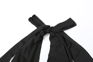 Halter deep v neck ruched backless maxi dress