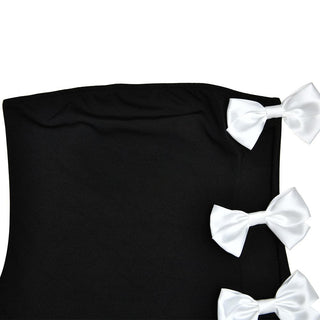 Bowknot contrast slit irregular backless tube maxi dress - Final Sale