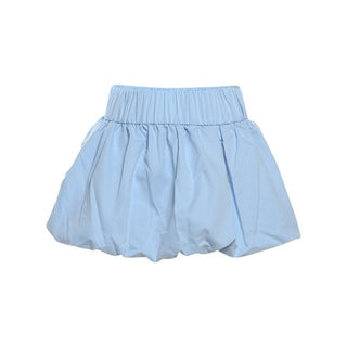 Ruched high rise solid bubble mini skirt