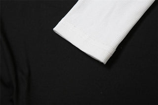 Hoodie off shoulder long sleeve lace beaded drawstring top