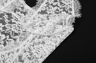 Halter lace see through hollow out cut out maxi dress-final-sale