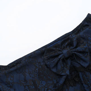 Off shoulder bowknot tassels lace top