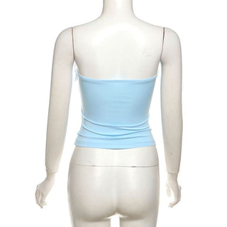 Ruffle â€œ9â€ pattern backless tube top